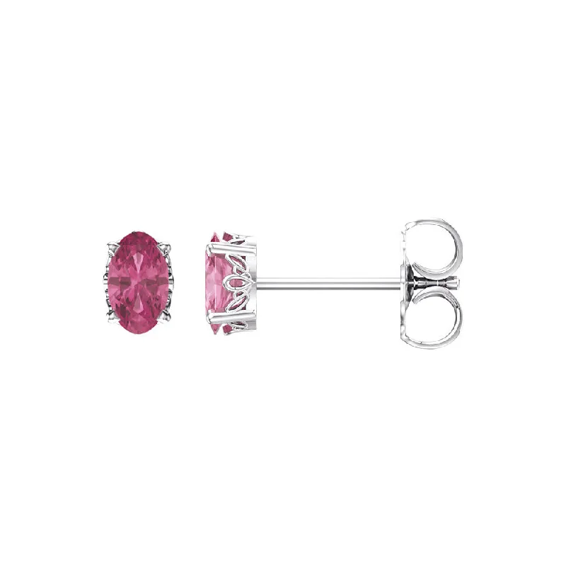 Don't Miss Out On Jaw-Dropping Jewelry Discounts Faceted Oval Pink Tourmaline Stud Earrings in 14k White Gold Don't Miss Out On Jaw-Dropping Jewelry Discounts Faceted Oval Pink Tourmaline Stud Earrings in 14k White Gold