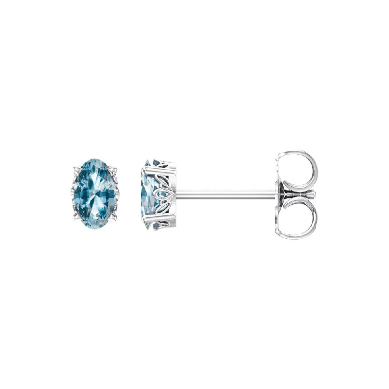 Stunning Jewelry At Even More Stunning Prices Faceted Oval Sky Blue Topaz Stud Earrings in 14k White Gold Stunning Jewelry At Even More Stunning Prices Faceted Oval Sky Blue Topaz Stud Earrings in 14k White Gold