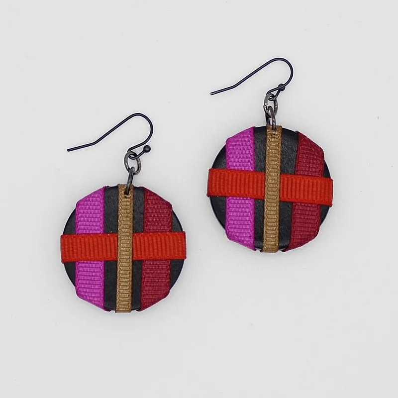 Eco-Friendly Sustainable Jewelry For Conscious Buyers Red Fiona Disc Earrings