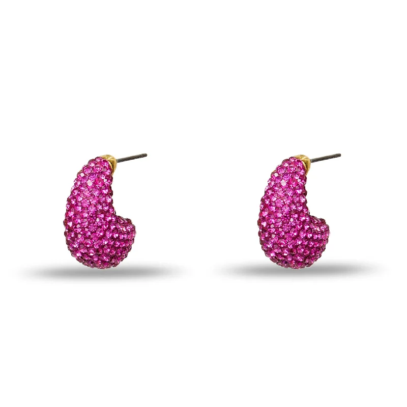 Timeless Jewelry Styles At Wallet-Friendly Prices FLAMINGO PAVE DOME MINI HOOP EARRINGS