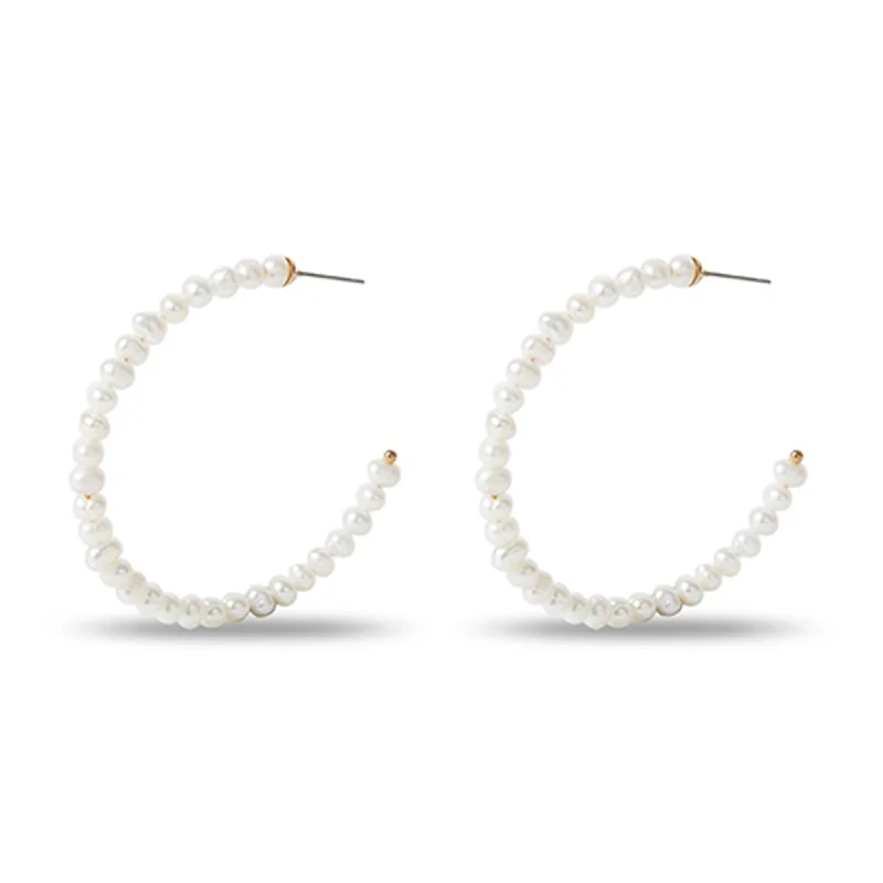 Dazzle In Elegance With Our Biggest Jewelry Sale FRESHWATER PEARL LARGE HOOP