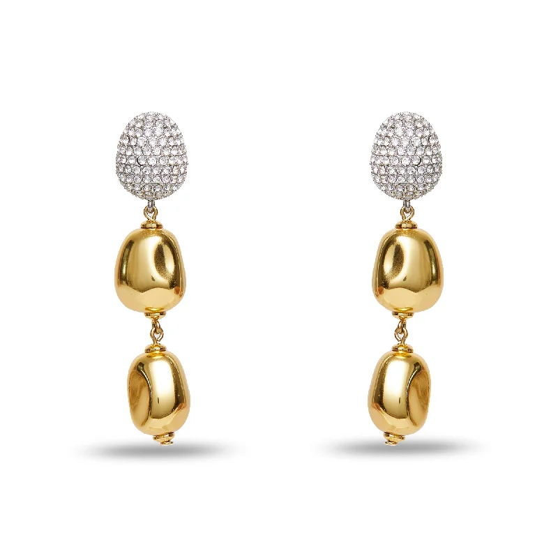 Big Savings On Your Favorite Jewelry Pieces GOLD PEBBLE LINEAR EARRINGS