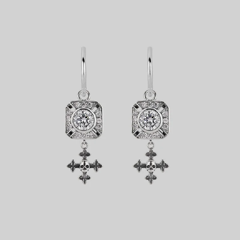 Get The Jewelry You Love At A Price You Love GRANDIOSE. Gothic Cubic Zirconia Cluster Hoop Earrings - Silver Get The Jewelry You Love At A Price You Love GRANDIOSE. Gothic Cubic Zirconia Cluster Hoop Earrings - Silver
