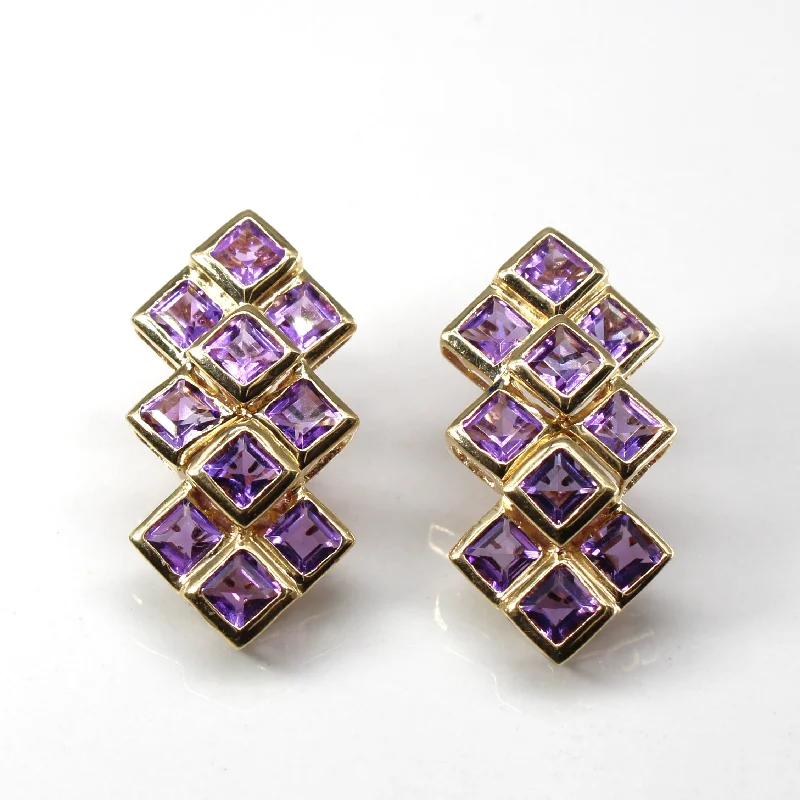 Huge Savings On Premium Jewelry Styles Grid Set Amethyst Earrings | 5.00ctw |