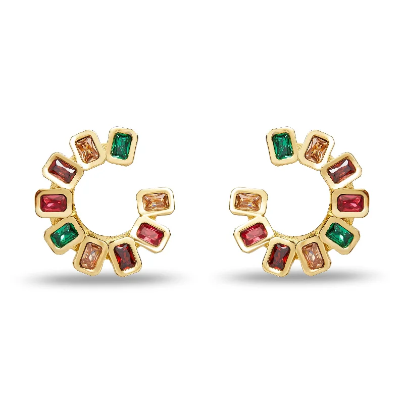 Luxury Meets Affordability – Jewelry Sale Live Now HARLEQUIN RAINBOW SPIRAL GEM EARRINGS