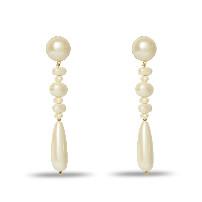 High-End Sparkle, Low-End Prices – Jewelry Sale Live PEARL COPACABANA LINEAR EARRINGS