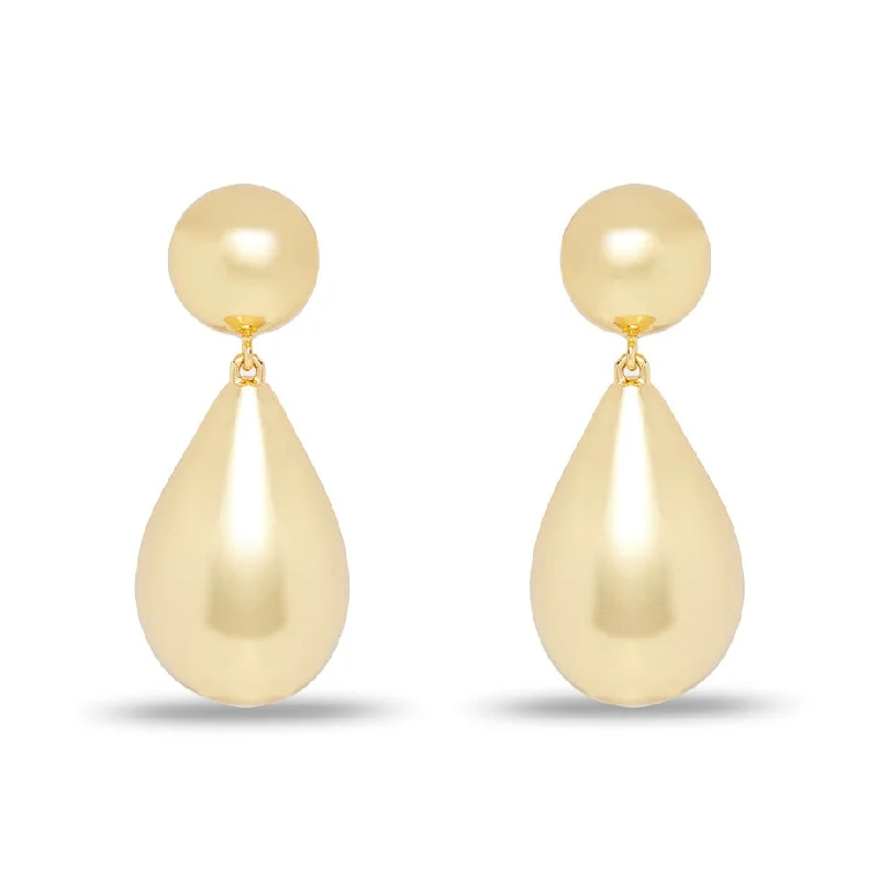 Big Discounts On Elegant Jewelry Collections GOLD SMALL DOME TEARDROP EARRINGS