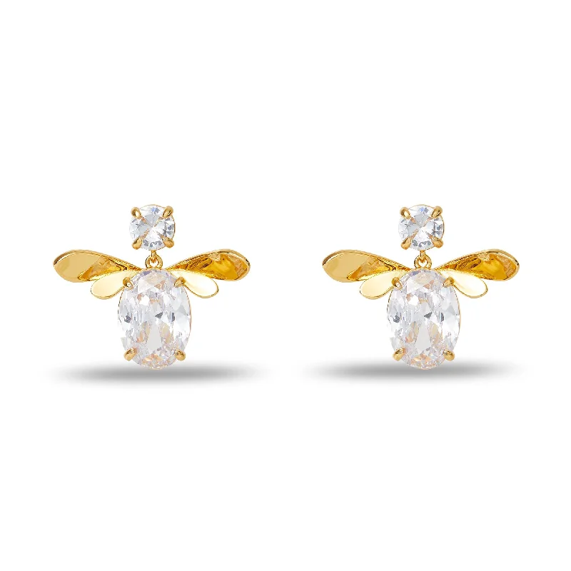 Trending Jewelry Styles Now At Limited-Time Discounts CRYSTAL HONEYBEE DROP EARRINGS