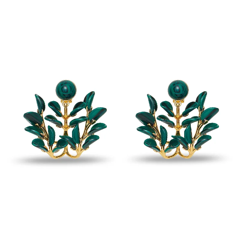 Elegant Jewelry, Exclusive Prices – Shop Now MALACHITE VINE LEAF CHANDELIER EARRINGS