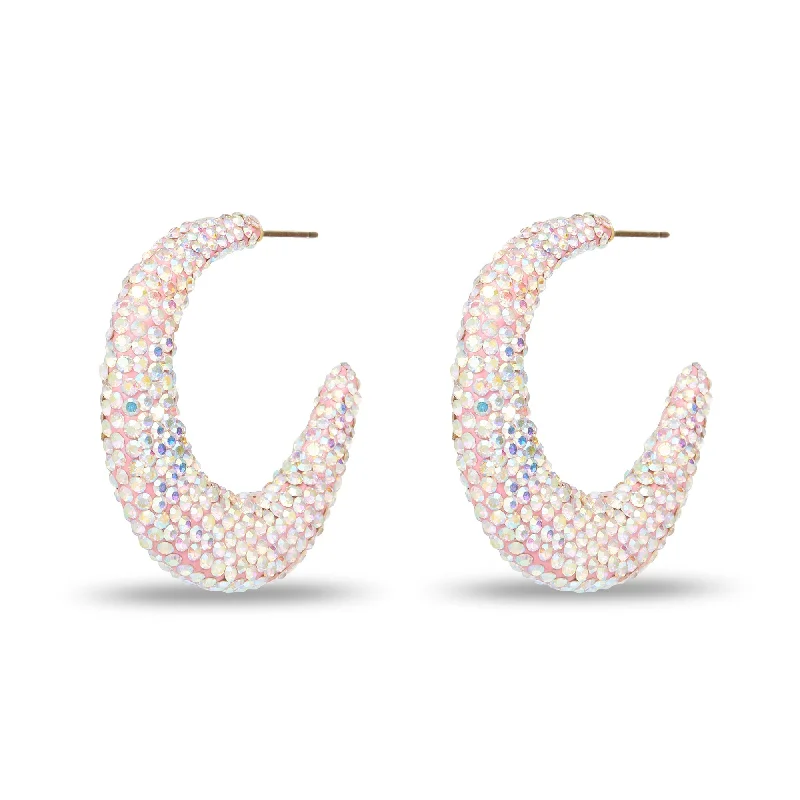 Breathtaking Jewelry, Breathtaking Prices HOLOGRAPHIC CRYSTAL ARCHER PAVE HOOP EARRINGS