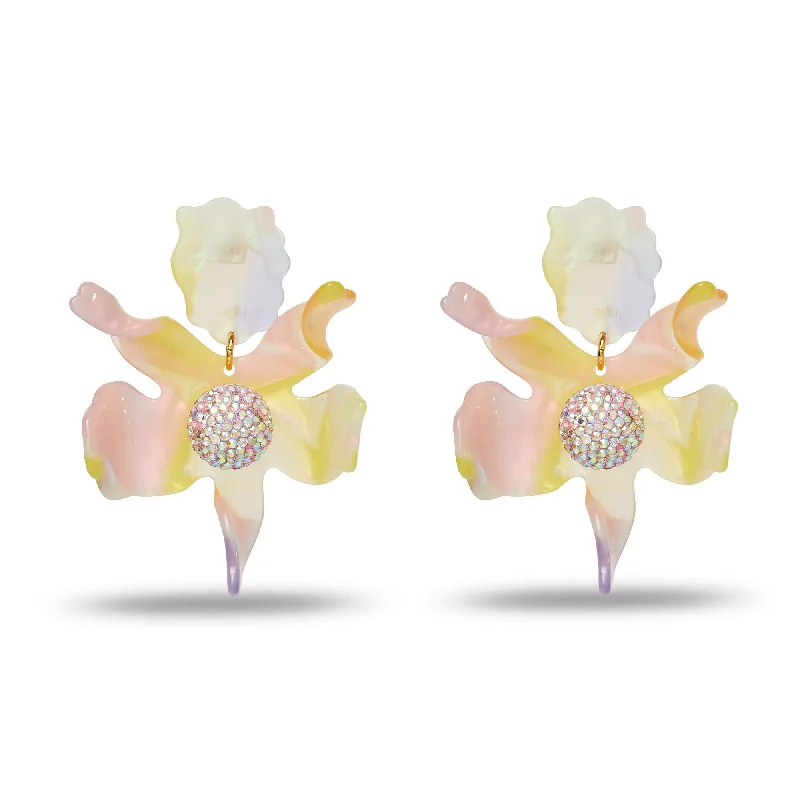 High-End Jewelry, Now More Affordable Than Ever APRICOT OMBRE CRYSTAL LILY EARRINGS