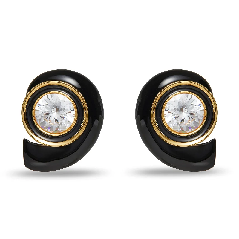 Shop High-Quality Jewelry At Jaw-Dropping Discounts JET DECO SWIRL EARRINGS