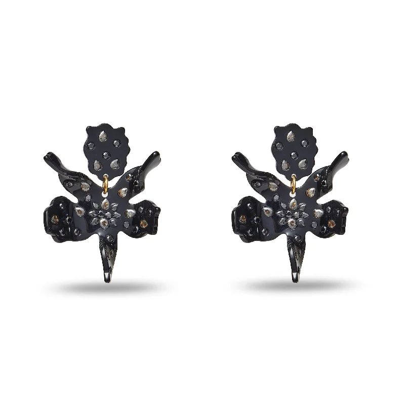 Affordable Elegance – Premium Jewelry At Special Prices JET SPARKLE SMALL PAPER LILY EARRINGS