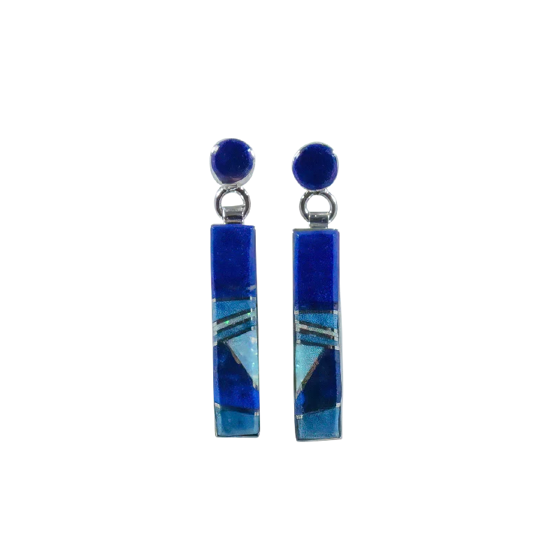 Luxury Jewelry Without The Luxury Price Tag Lapis & Opal Inlay Earrings | Terry Charley Luxury Jewelry Without The Luxury Price Tag Lapis & Opal Inlay Earrings | Terry Charley