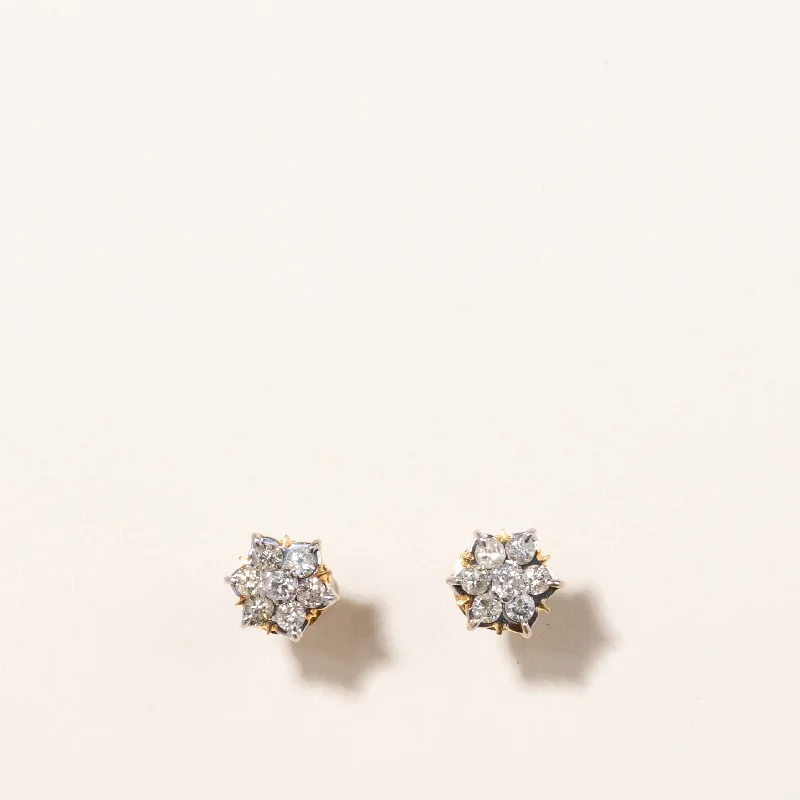 Elegant Rose Gold Jewelry For A Stylish Touch 14k Yellow Gold Diamond Earrings | 0.81ctw | 0.8cm Elegant Rose Gold Jewelry For A Stylish Touch 14k Yellow Gold Diamond Earrings | 0.81ctw | 0.8cm