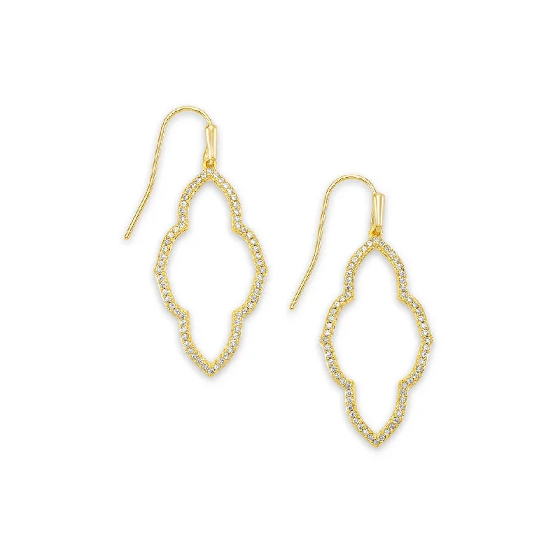 Romantic Heart-Shaped Jewelry For Special Gifts Kendra Scott Abbie Small Open Frame Earrings in White Crystal Romantic Heart-Shaped Jewelry For Special Gifts Kendra Scott Abbie Small Open Frame Earrings in White Crystal