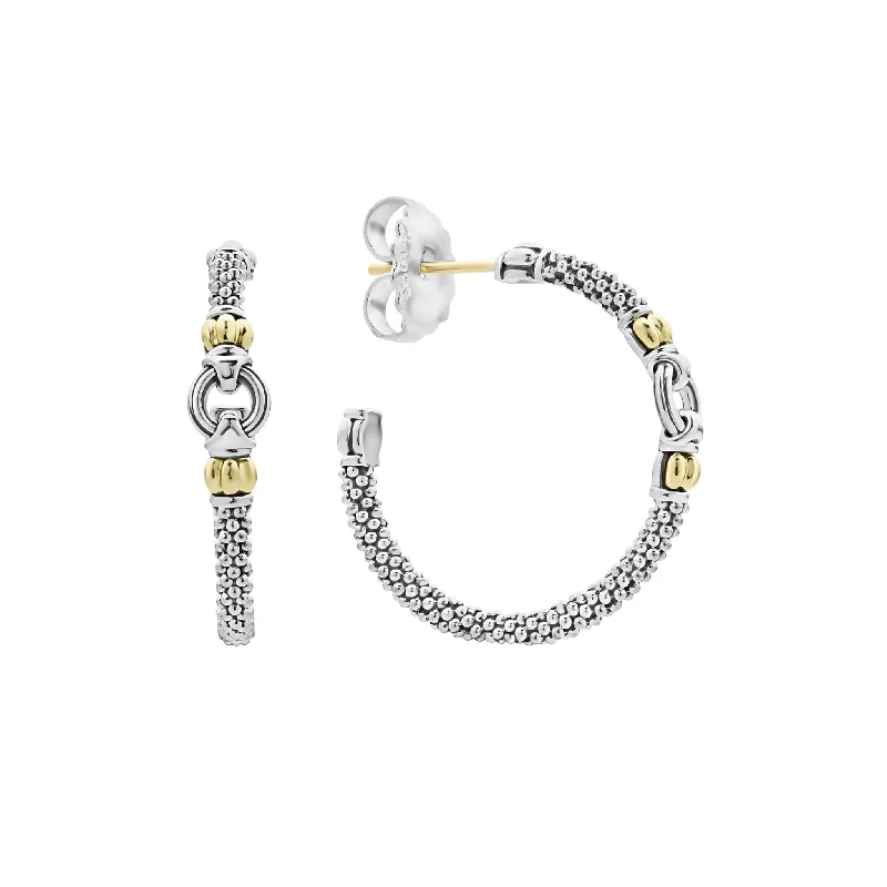 Flash Sale On Exquisite Jewelry – Don't Miss Out Lagos Signature Caviar Two-Tone Hoop Earrings Flash Sale On Exquisite Jewelry – Don't Miss Out Lagos Signature Caviar Two-Tone Hoop Earrings