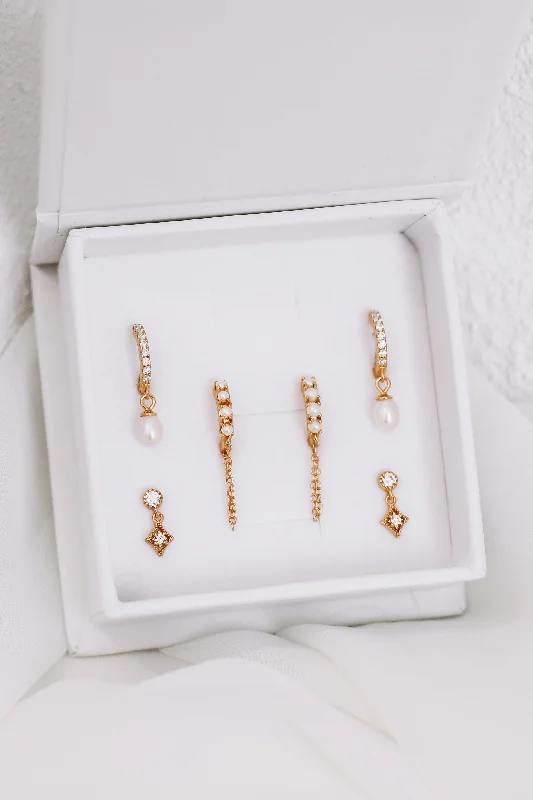 Grab Your Favorite Jewelry At The Lowest Prices Maddee Bundle - Gold or Silver Sterling Silver Earring Stack