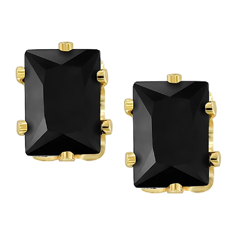 Grab Stylish Jewelry Before The Sale Ends Mahi Pair of Gold Plated Rectangle Stud Earrings Black Crystal Piercing Mens Earrings (ER1108706GBlMen) Grab Stylish Jewelry Before The Sale Ends Mahi Pair of Gold Plated Rectangle Stud Earrings Black Crystal Piercing Mens Earrings (ER1108706GBlMen)