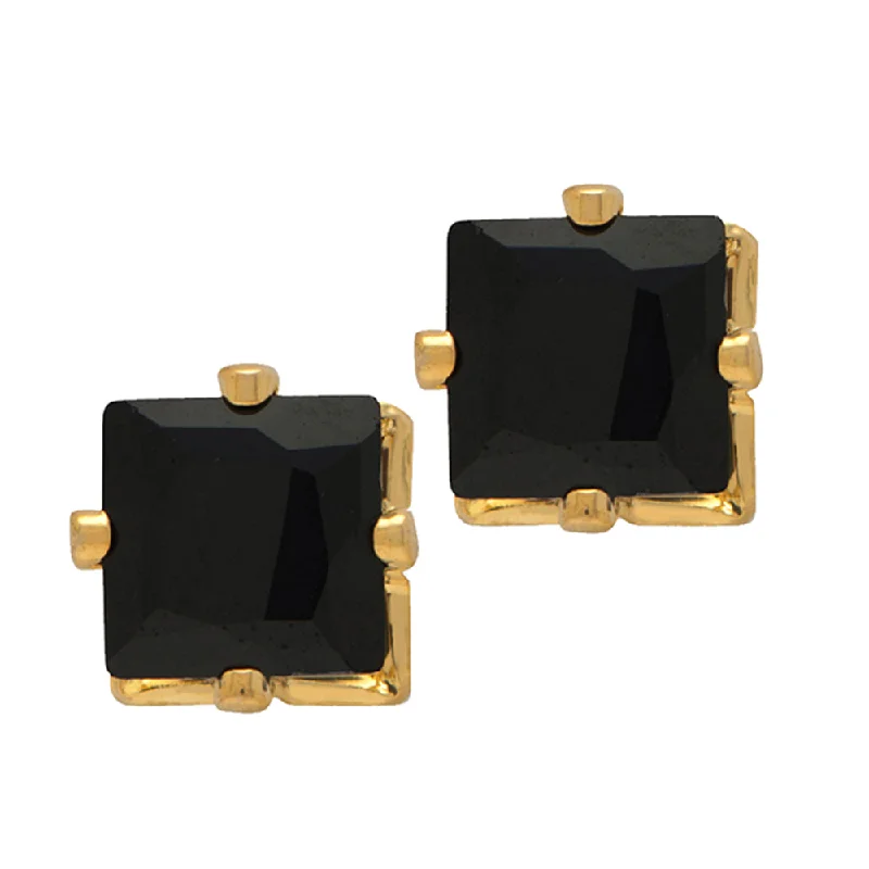 Fine Jewelry, Limited-Time Offers Available Mahi Pair of Gold Plated Square Stud Earrings Black Crystal Piercing Mens Earrings (ER1108705GBlaMen) Fine Jewelry, Limited-Time Offers Available Mahi Pair of Gold Plated Square Stud Earrings Black Crystal Piercing Mens Earrings (ER1108705GBlaMen)
