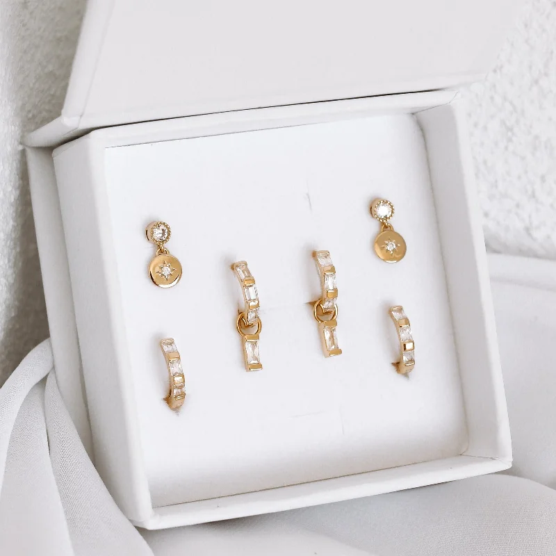 Premium Jewelry At Promotional Prices – Shine Today Maleah Earring Stack - Gold or Silver Sterling Silver Hoops