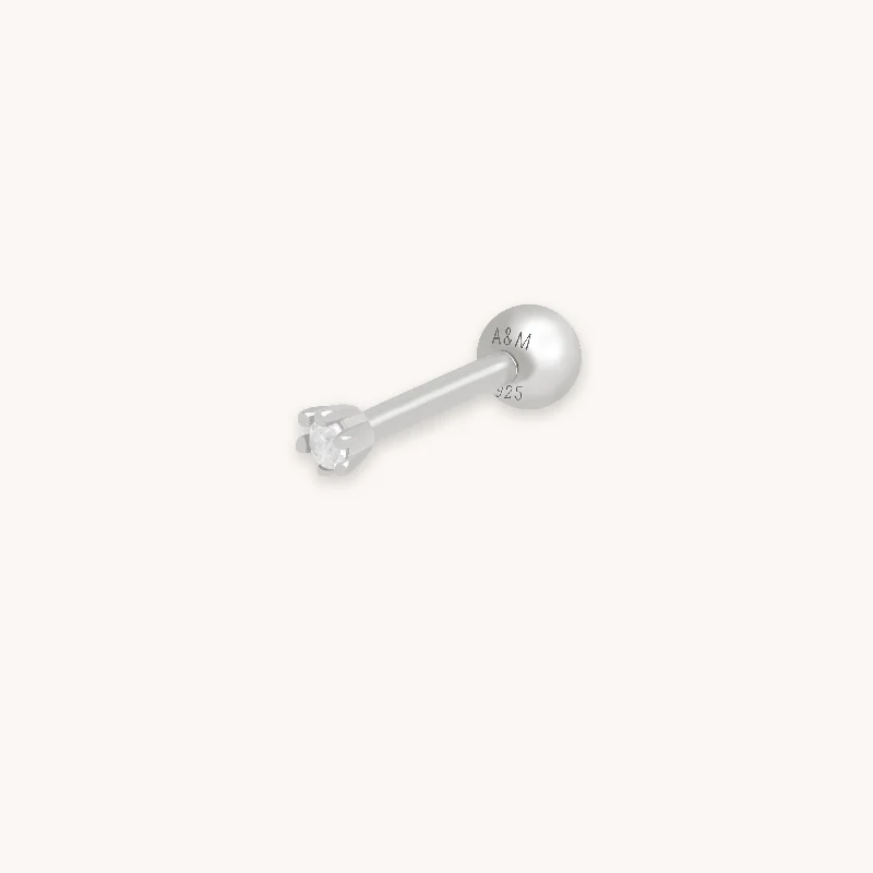 Exclusive Gemstone Jewelry At Special Prices Flora Tiny Barbell in Silver