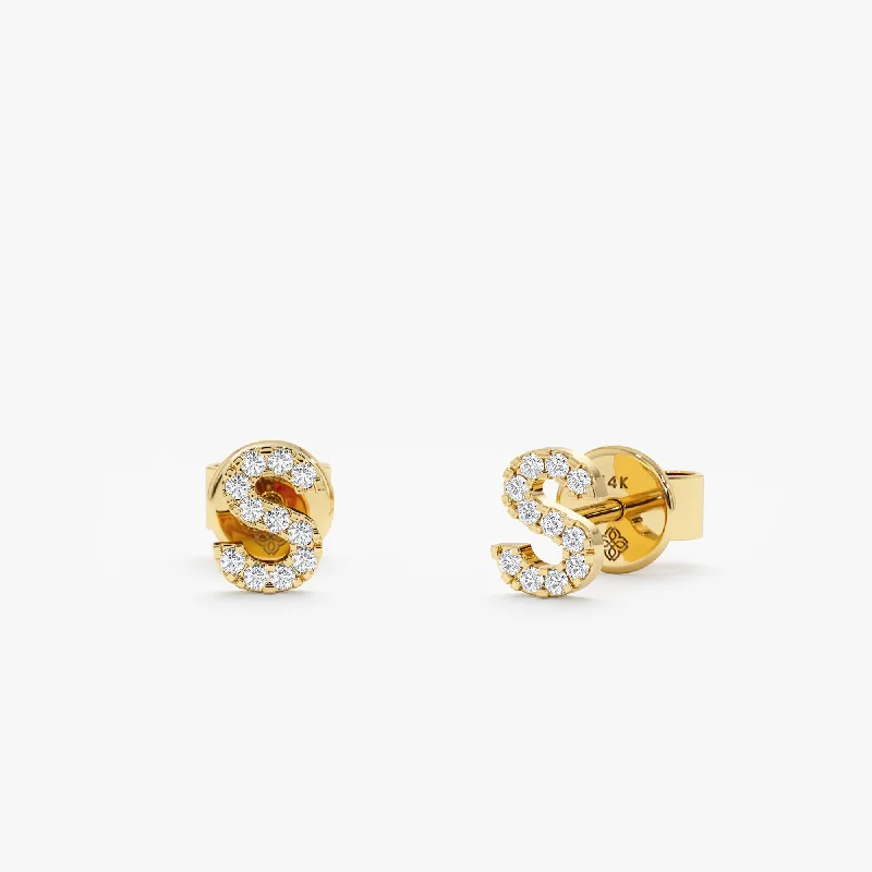 Sparkle On A Budget – Fine Jewelry For Less Mini Initial Diamond Stud Earrings, Shonda Sparkle On A Budget – Fine Jewelry For Less Mini Initial Diamond Stud Earrings, Shonda