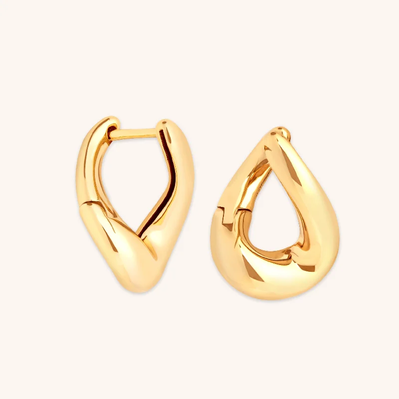 High-Quality Gemstone Jewelry For Special Occasions Molten Hoops in Gold