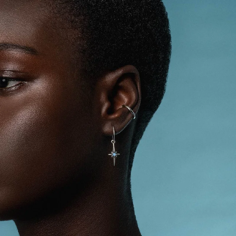 Grab Your Dream Jewelry At The Lowest Prices NOVA. Star Flare Opalite Hoop Earrings - Silver Grab Your Dream Jewelry At The Lowest Prices NOVA. Star Flare Opalite Hoop Earrings - Silver