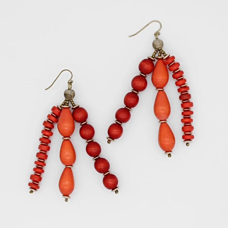 Upgrade Your Collection With Our Limited-Time Jewelry Sale Orange Multi Strand Simone Earrings