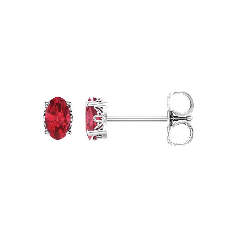 Flash Sale On Elegant Jewelry – Don't Miss Out Oval Lab Created Ruby & 14k White Gold Stud Earrings, 3 x 5mm Flash Sale On Elegant Jewelry – Don't Miss Out Oval Lab Created Ruby & 14k White Gold Stud Earrings, 3 x 5mm