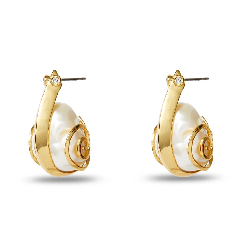 Buy More, Save More On Stunning Jewelry Pieces PEARL SNAIL HOOP EARRINGS