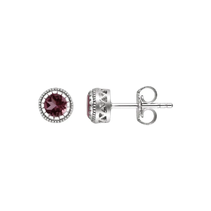 Personalized Engraved Jewelry For Meaningful Gifts Pink Tourmaline October Birthstone 8mm 14k White Gold Stud Earrings Personalized Engraved Jewelry For Meaningful Gifts Pink Tourmaline October Birthstone 8mm 14k White Gold Stud Earrings
