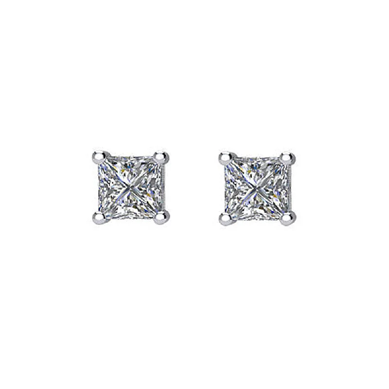 Accessorize For Less – Luxury Jewelry At Affordable Prices Princess Cut Diamond (G-H, SI2-SI3) Stud Earrings in Platinum Accessorize For Less – Luxury Jewelry At Affordable Prices Princess Cut Diamond (G-H, SI2-SI3) Stud Earrings in Platinum