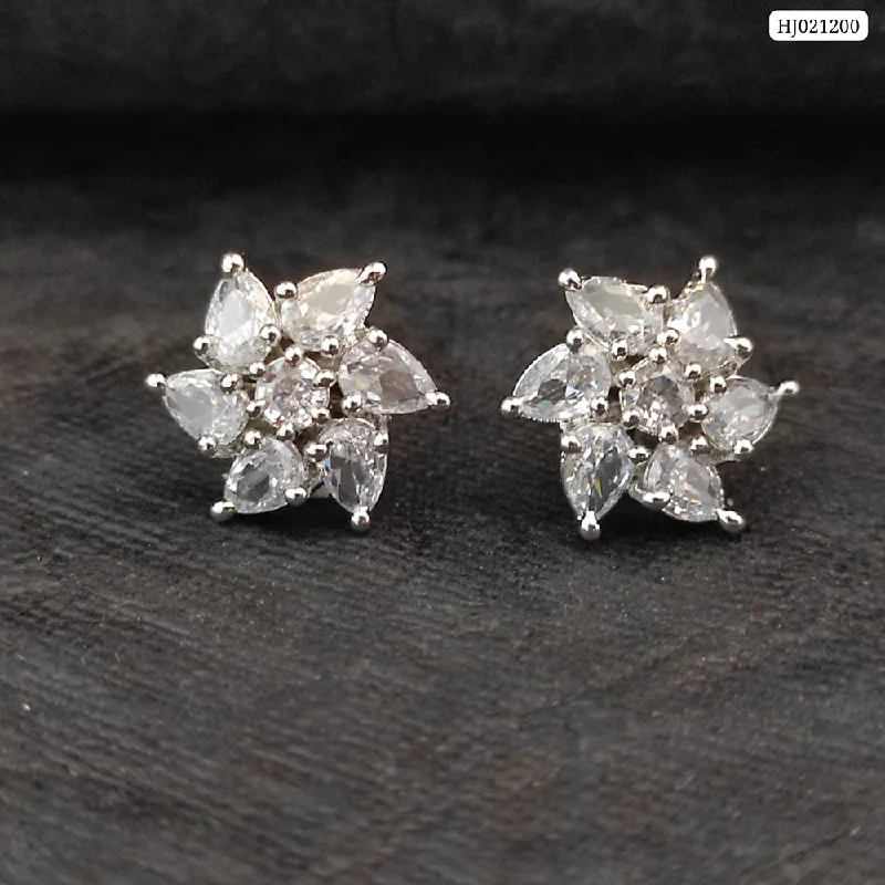 Elegant Necklaces And Bracelets At Limited-Time Offers Raj Creations Silver Plated AD Stone Stud Earrings Elegant Necklaces And Bracelets At Limited-Time Offers Raj Creations Silver Plated AD Stone Stud Earrings