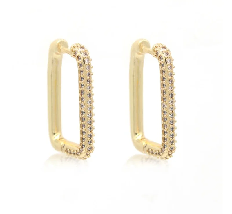 Jewelry Deals That Outshine The Rest Rectangle Cz Hoop earrings