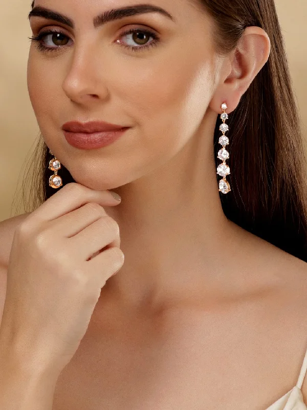 Flash Sale On Stunning Jewelry – Don't Miss Out Rubans 18k Gold Plated Premium Crystal Studded Dangle Earrings Flash Sale On Stunning Jewelry – Don't Miss Out Rubans 18k Gold Plated Premium Crystal Studded Dangle Earrings