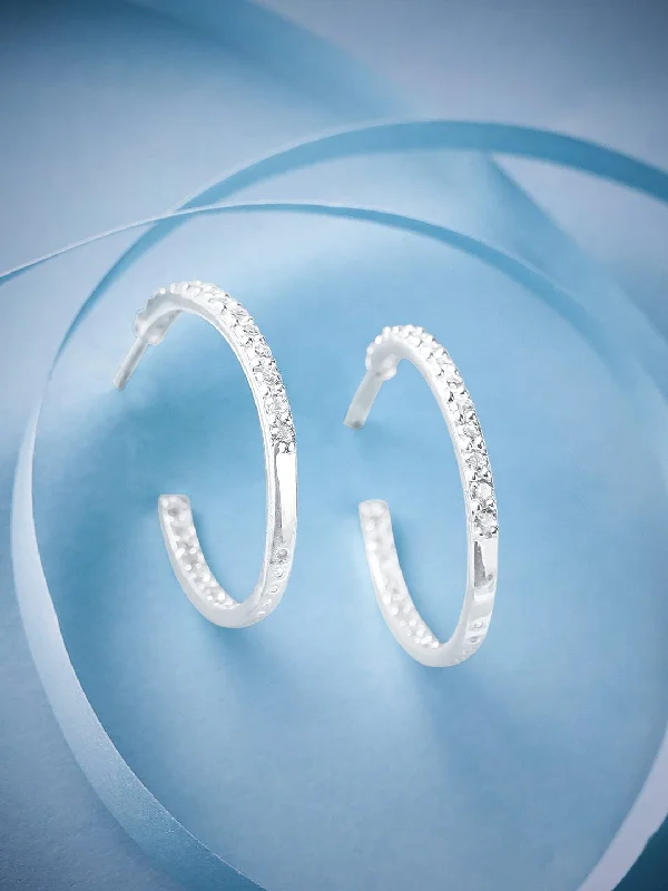 Premium Diamond Jewelry For Unforgettable Moments Rubans 925 Silver Modern Minimal Ring Hoop Earrings. Premium Diamond Jewelry For Unforgettable Moments Rubans 925 Silver Modern Minimal Ring Hoop Earrings.