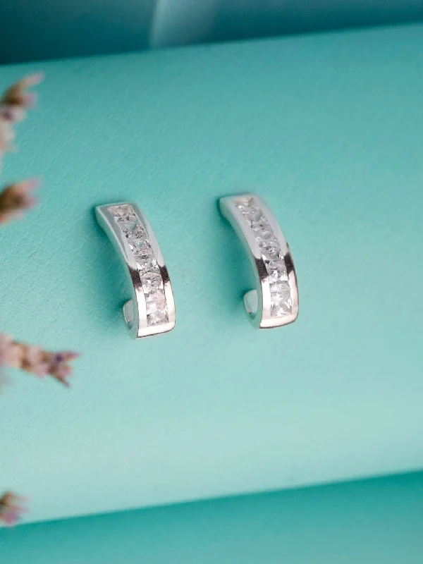 Big Savings On Your Favorite Jewelry Pieces Rubans 925 Silver Sparkle Pave Minimal Hoop Earrings. Big Savings On Your Favorite Jewelry Pieces Rubans 925 Silver Sparkle Pave Minimal Hoop Earrings.