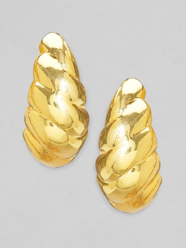 Bohemian-Inspired Jewelry For Free-Spirited Fashion Rubans 925 Silver The Twirling Beauty Hoop Earrings.- Gold Plated Bohemian-Inspired Jewelry For Free-Spirited Fashion Rubans 925 Silver The Twirling Beauty Hoop Earrings.- Gold Plated