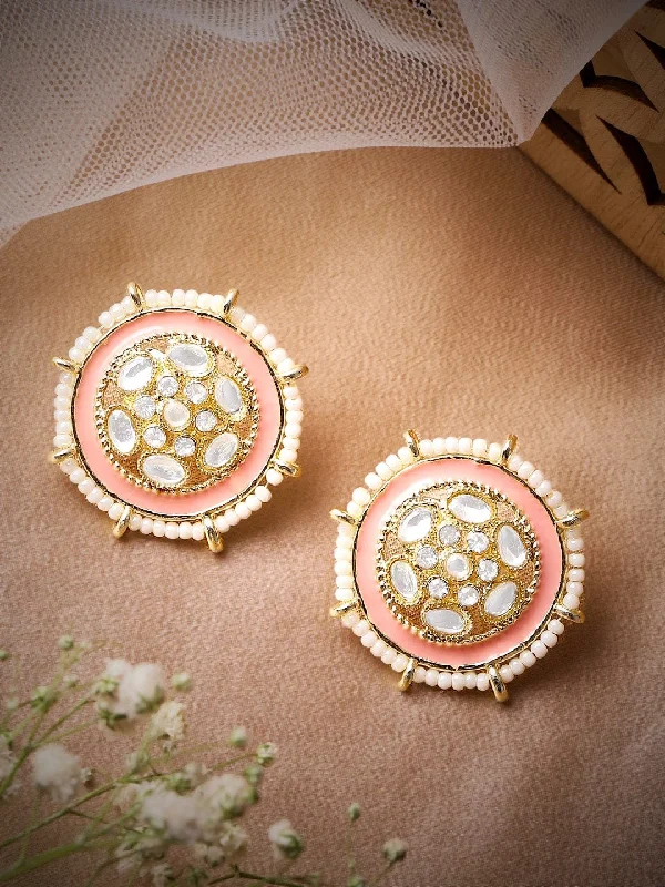 Affordable Glamour – Premium Jewelry For Less Rubans Gold-Toned Circular Studs Earrings Affordable Glamour – Premium Jewelry For Less Rubans Gold-Toned Circular Studs Earrings