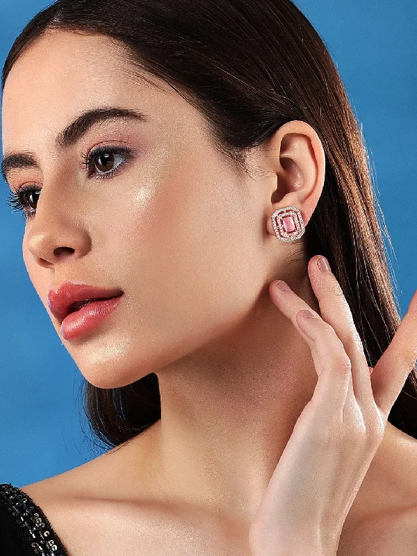 Get The Sparkle You Love At Prices You Adore Rubans Rose Gold Geometric Studs Earrings Get The Sparkle You Love At Prices You Adore Rubans Rose Gold Geometric Studs Earrings