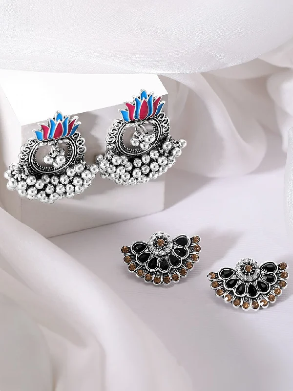 Unique Jewelry For Less – Shop The Sale Now Rubans Set Of 2 Silver Oxidized & Enamel Dangle Earrings Unique Jewelry For Less – Shop The Sale Now Rubans Set Of 2 Silver Oxidized & Enamel Dangle Earrings