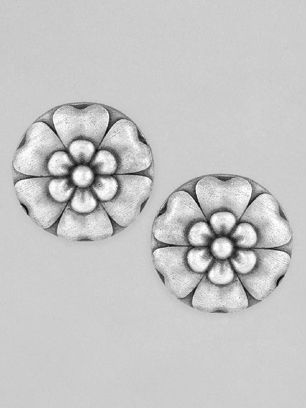Upgrade Your Collection With Our Limited-Time Jewelry Sale Rubans Silver-Toned Floral Studs Earrings Upgrade Your Collection With Our Limited-Time Jewelry Sale Rubans Silver-Toned Floral Studs Earrings