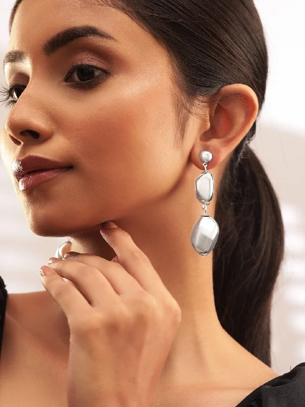 Bestselling Jewelry At Special Promotional Rates Rubans Voguish Chic Silver Plated Drop Earrings Bestselling Jewelry At Special Promotional Rates Rubans Voguish Chic Silver Plated Drop Earrings