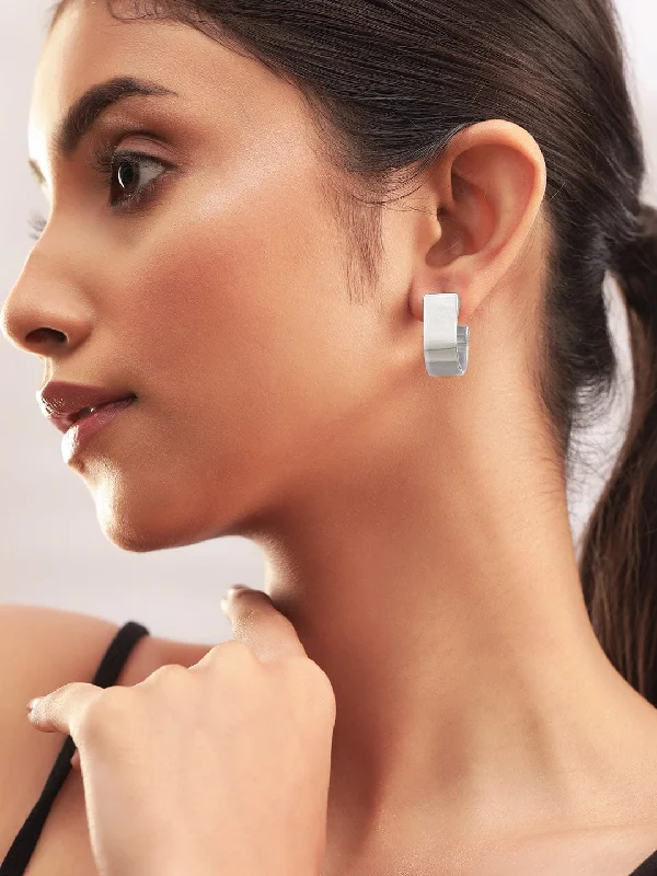 Must-Have Jewelry At Unbelievable Discounts Rubans Voguish Modern Elegance Silver Plated Hoop Earrings Must-Have Jewelry At Unbelievable Discounts Rubans Voguish Modern Elegance Silver Plated Hoop Earrings