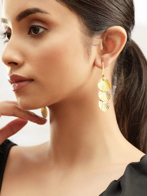 The Perfect Accessory For Less – Jewelry Sale Live Rubans Voguish Opulent Layers Multilayered Textured Gold Plated Earrings