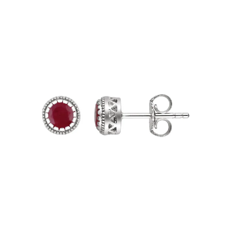 Get The Jewelry You Love At A Price You Love Ruby July Birthstone 8mm Stud Earrings in 14k White Gold Get The Jewelry You Love At A Price You Love Ruby July Birthstone 8mm Stud Earrings in 14k White Gold