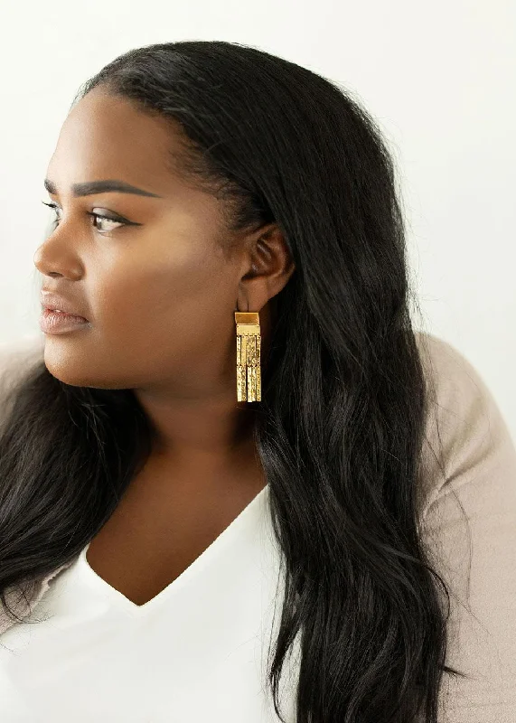 Limited Stock On Premium Jewelry At Low Prices Shimmer | Hammered Gold Waterfall Earrings