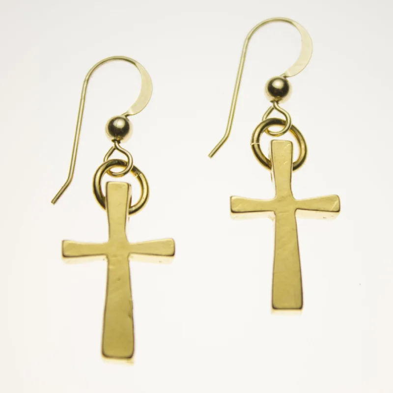 Affordable Glamour – Must-Have Jewelry At Special Rates Small Gold-dipped Cross Earrings on French Hooks